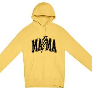 Mama Lightning Bolt Checkered MotherS Day Varsity For Mom Premium Pullover Hoodie