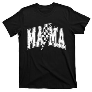 Mama Lightning Bolt Checkered MotherS Day Varsity For Mom T-Shirt