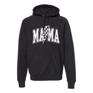 Mama Lightning Bolt Checkered MotherS Day Varsity For Mom Premium Hoodie