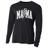 Mama Lightning Bolt Checkered MotherS Day Varsity For Mom Cooling Performance Long Sleeve Crew