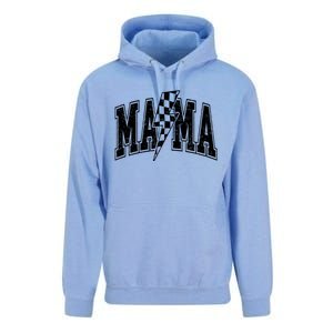 Mama Lightning Bolt Checkered MotherS Day Varsity For Mom Unisex Surf Hoodie