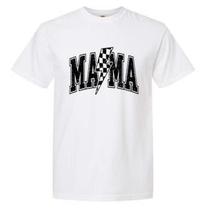 Mama Lightning Bolt Checkered MotherS Day Varsity For Mom Garment-Dyed Heavyweight T-Shirt