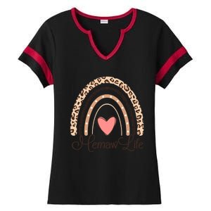 Memaw Life Boho Rainbow Funny Memaw Gift Ladies Halftime Notch Neck Tee