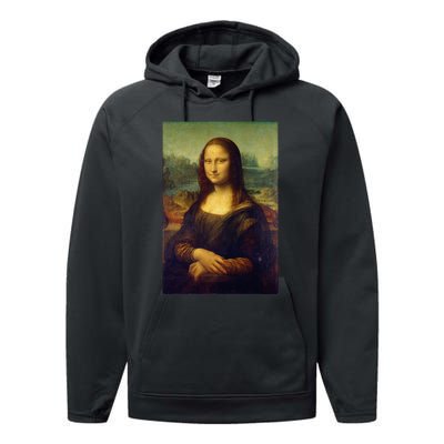 Mona Lisa By Leonardo Da Vinci Performance Fleece Hoodie