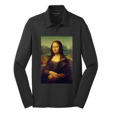 Mona Lisa By Leonardo Da Vinci Silk Touch Performance Long Sleeve Polo