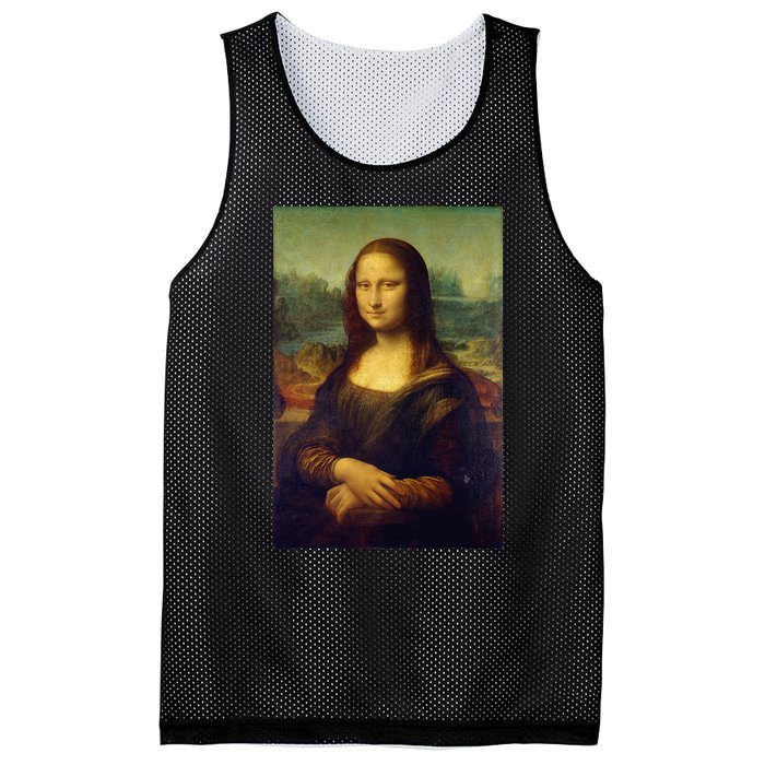 Mona Lisa By Leonardo Da Vinci Mesh Reversible Basketball Jersey Tank