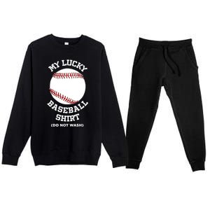 My Lucky Baseball Gift Funny Sport Baseball Lover Gift Premium Crewneck Sweatsuit Set