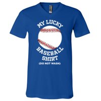 My Lucky Baseball Gift Funny Sport Baseball Lover Gift V-Neck T-Shirt