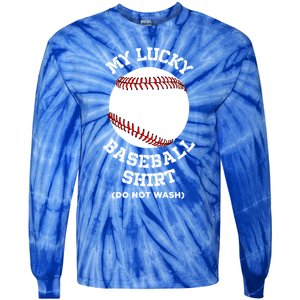 My Lucky Baseball Gift Funny Sport Baseball Lover Gift Tie-Dye Long Sleeve Shirt