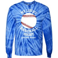 My Lucky Baseball Gift Funny Sport Baseball Lover Gift Tie-Dye Long Sleeve Shirt