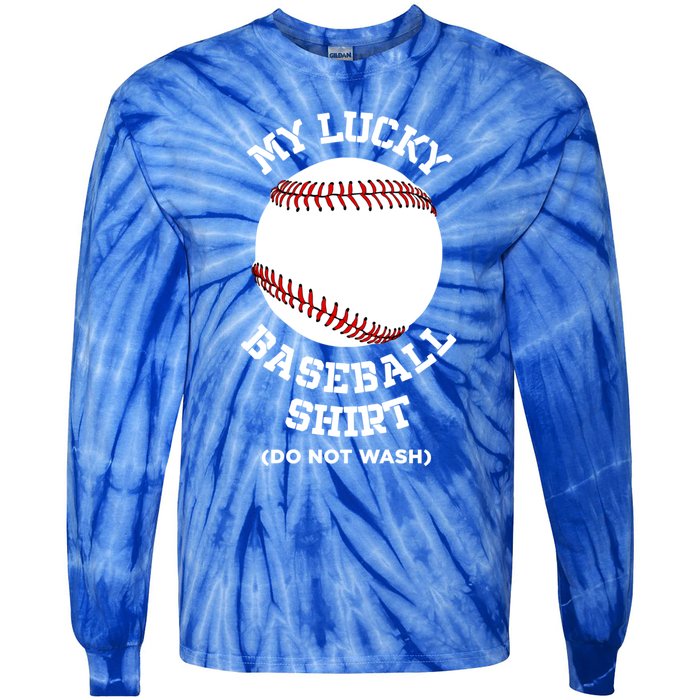 My Lucky Baseball Gift Funny Sport Baseball Lover Gift Tie-Dye Long Sleeve Shirt