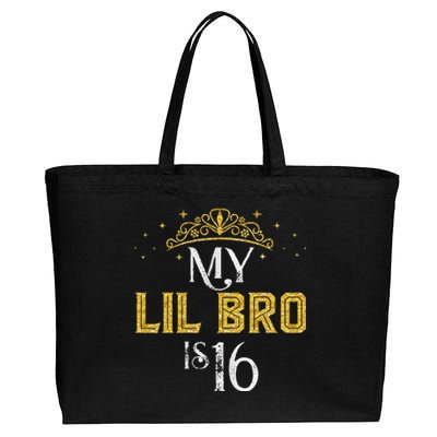 My LIL BRO Is 16 Years Old 2007 16th Birthday Gifts Cotton Canvas Jumbo Tote