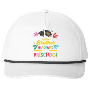 My Little Brother Graduated From Preschool Preschool Gift Snapback Five-Panel Rope Hat