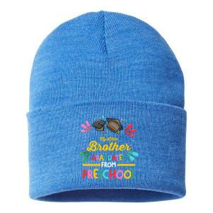 My Little Brother Graduated From Preschool Preschool Gift Sustainable Knit Beanie