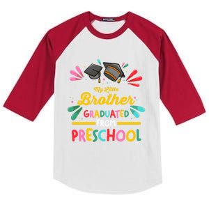 My Little Brother Graduated From Preschool Preschool Gift Kids Colorblock Raglan Jersey