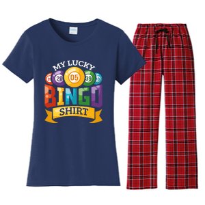 My Lucky Bingo Funny Bingo Player Women's Flannel Pajama Set