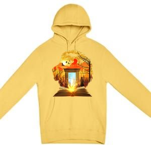 Magical Lion Book Reading Fan Premium Pullover Hoodie