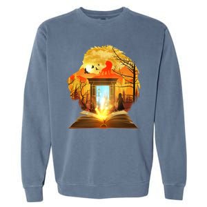 Magical Lion Book Reading Fan Garment-Dyed Sweatshirt