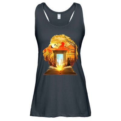 Magical Lion Book Reading Fan Ladies Essential Flowy Tank