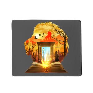 Magical Lion Book Reading Fan Mousepad