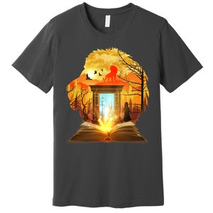 Magical Lion Book Reading Fan Premium T-Shirt