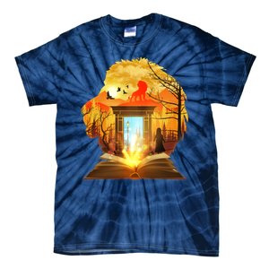 Magical Lion Book Reading Fan Tie-Dye T-Shirt