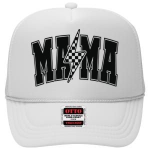 Mama Lightning Bolt High Crown Mesh Back Trucker Hat