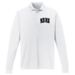 Mama Lightning Bolt Performance Long Sleeve Polo