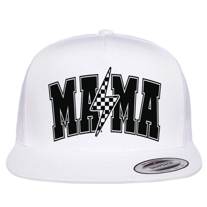 Mama Lightning Bolt Flat Bill Trucker Hat