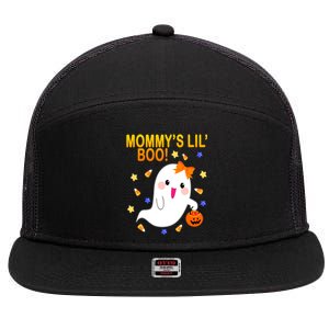 Mommys Lil Boo Cute Halloween 7 Panel Mesh Trucker Snapback Hat