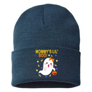 Mommys Lil Boo Cute Halloween Sustainable Knit Beanie