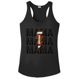 Mama Lightning Bolt Game Day Football Season Mom Women Ladies PosiCharge Competitor Racerback Tank