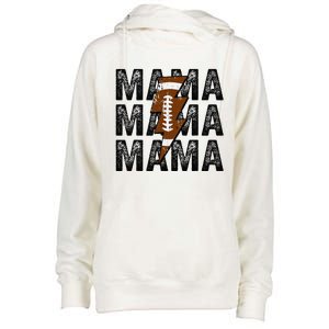 Mama Lightning Bolt Game Day Football Season Mom Women Womens Funnel Neck Pullover Hood