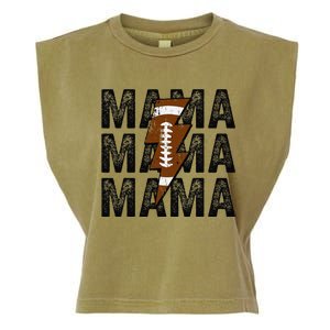 Mama Lightning Bolt Game Day Football Season Mom Women Garment-Dyed Women's Muscle Tee