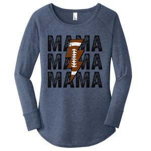 Mama Lightning Bolt Game Day Football Season Mom Women Women's Perfect Tri Tunic Long Sleeve Shirt