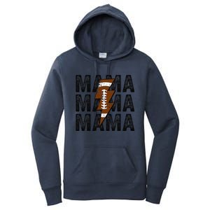 Mama Lightning Bolt Game Day Football Season Mom Women Women's Pullover Hoodie