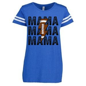 Mama Lightning Bolt Game Day Football Season Mom Women Enza Ladies Jersey Football T-Shirt