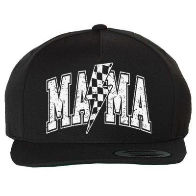 Mama Lightning Bolt Checkered MotherS Day Varsity For Mom Wool Snapback Cap