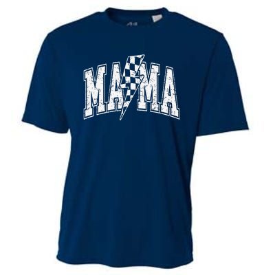 Mama Lightning Bolt Checkered MotherS Day Varsity For Mom Cooling Performance Crew T-Shirt