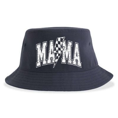 Mama Lightning Bolt Checkered MotherS Day Varsity For Mom Sustainable Bucket Hat