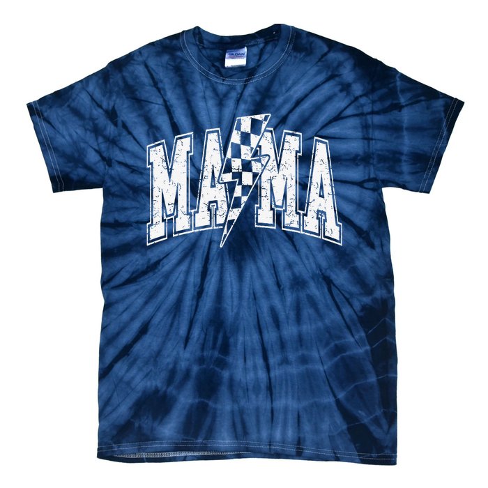 Mama Lightning Bolt Checkered MotherS Day Varsity For Mom Tie-Dye T-Shirt