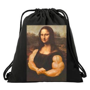 Mona Lisa Bodybuilding Muscle Gym Workout Outfits Drawstring Bag