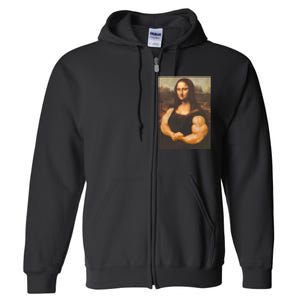 Mona Lisa Bodybuilding Muscle Gym Workout Outfits Full Zip Hoodie