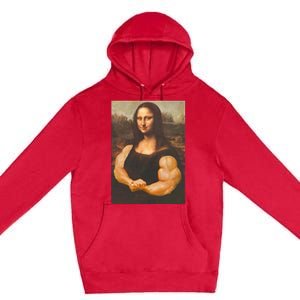 Mona Lisa Bodybuilding Muscle Gym Workout Outfits Premium Pullover Hoodie