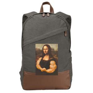 Mona Lisa Bodybuilding Muscle Gym Workout Outfits Cotton Canvas Backpack