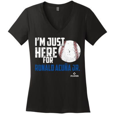 Major League Baseball RONALD ACUNA JR MLBRAC2010 Women's V-Neck T-Shirt