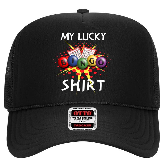 My Lucky Bingo Sweatshirt Cute Lucky Player High Crown Mesh Back Trucker Hat