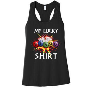 My Lucky Bingo Sweatshirt Cute Lucky Player Women's Racerback Tank