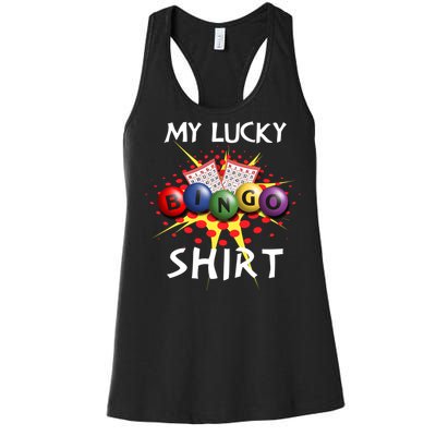 My Lucky Bingo Sweatshirt Cute Lucky Player Women's Racerback Tank