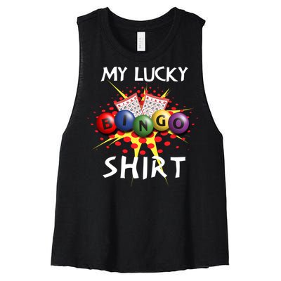 My Lucky Bingo Sweatshirt Cute Lucky Player Women's Racerback Cropped Tank